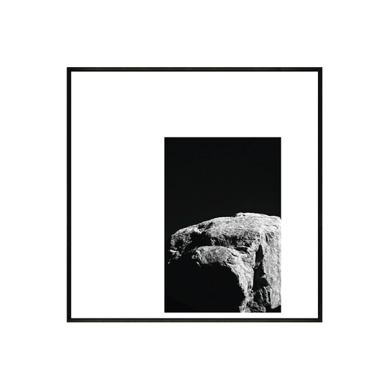 Brehn | Minimalismus Fotografie Felsen Wandkunst Dekor Wohnzimmer Leinwanddruck in Dunkel Farbe
