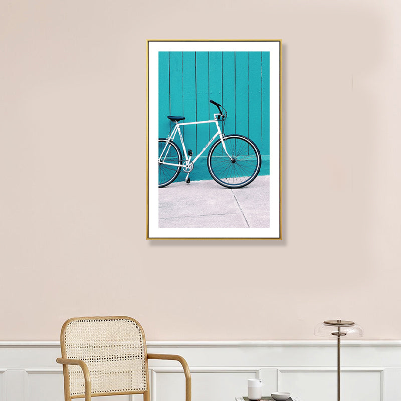 Brehn | Texturiertes Foto Fahrrad Kunstdruck Leinwand Moderne Wanddekoration für Jungen Schlafzimmer