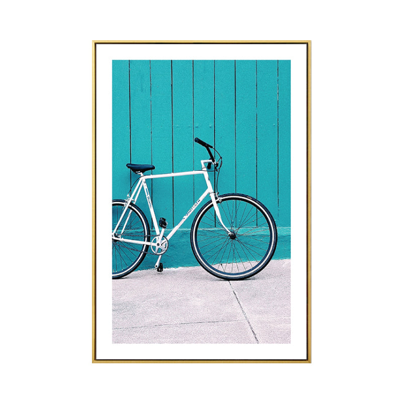 Brehn | Texturiertes Foto Fahrrad Kunstdruck Leinwand Moderne Wanddekoration für Jungen Schlafzimmer