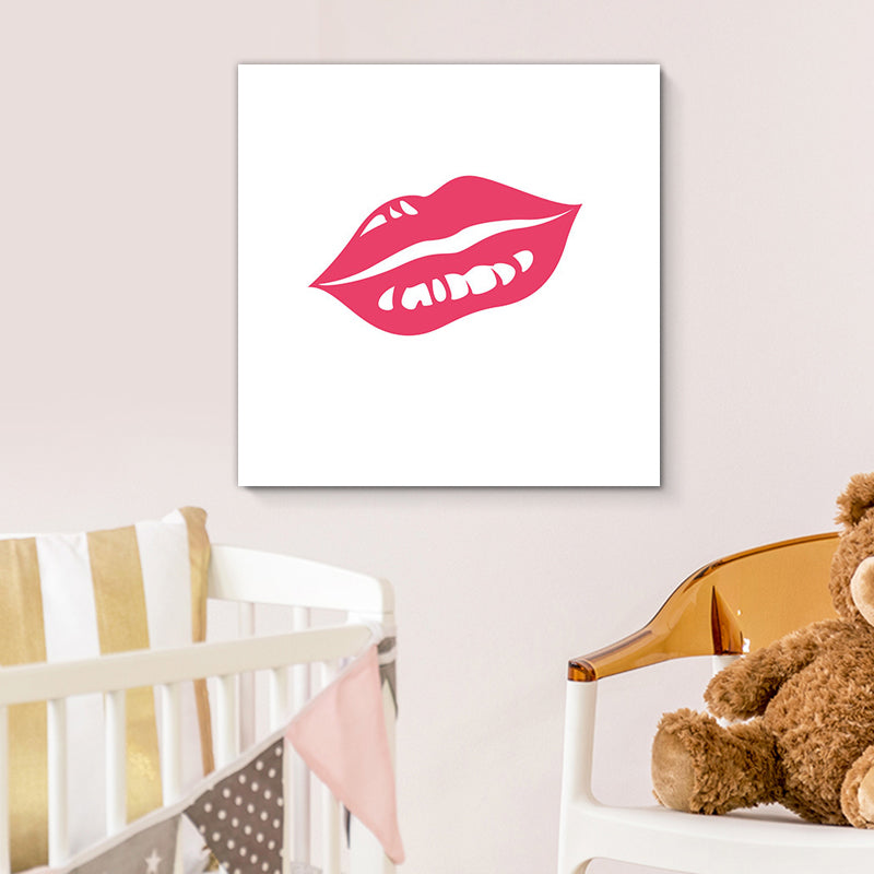Brehn | Fashion Mädchen Lip Wrapped Canvas Texturierten Pop Art Stil Schlafzimmer Malerei in Hellfarbe