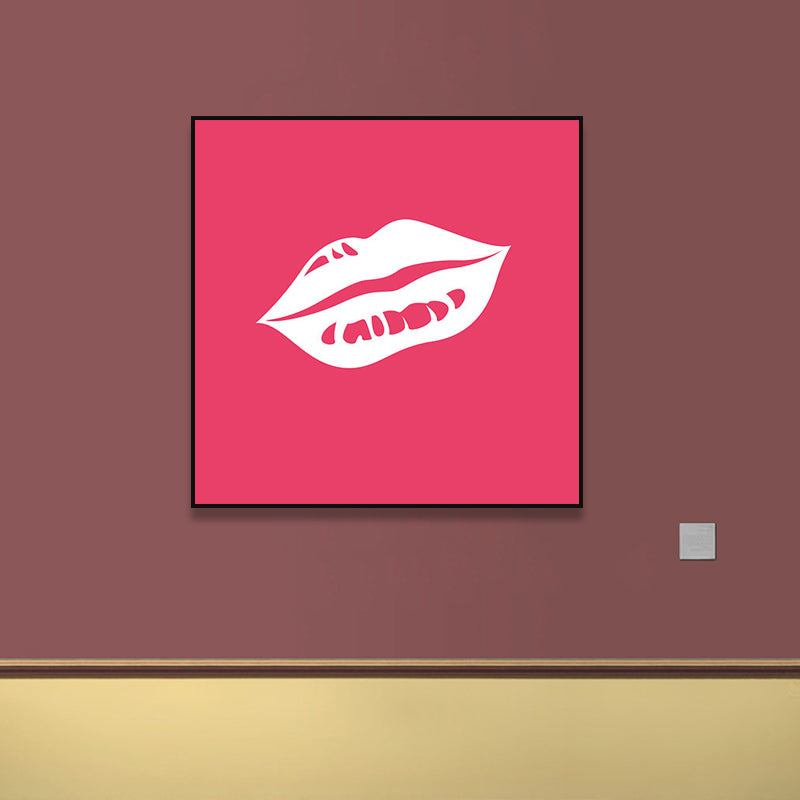 Brehn | Fashion Mädchen Lip Wrapped Canvas Texturierten Pop Art Stil Schlafzimmer Malerei in Hellfarbe
