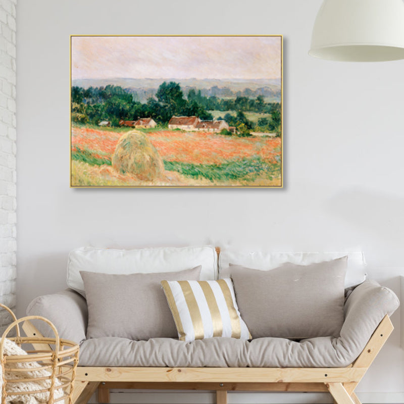 Brehn | Monet Landschaftsmalerei Impressionismus Malerisches Ackerland Leinwand Wandkunst in heller Farbe