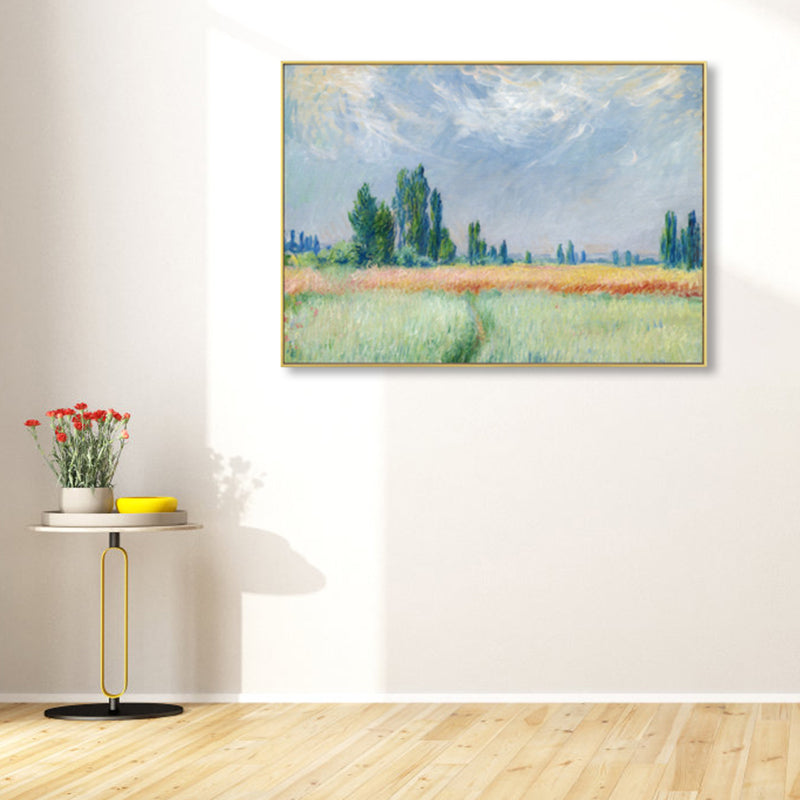 Brehn | Monet Landschaftsmalerei Impressionismus Malerisches Ackerland Leinwand Wandkunst in heller Farbe