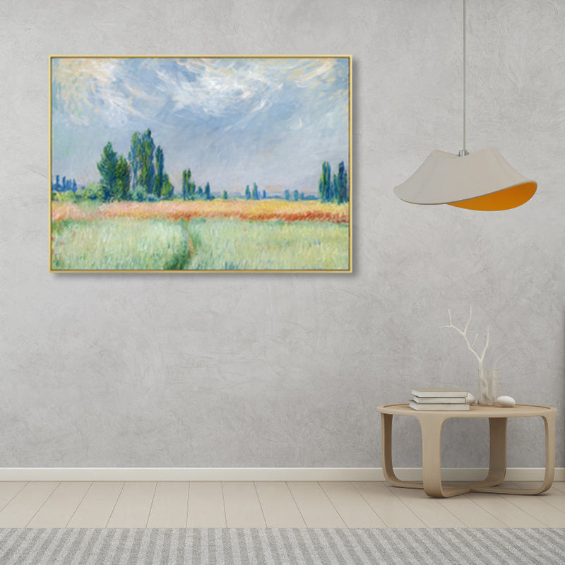 Brehn | Monet Landschaftsmalerei Impressionismus Malerisches Ackerland Leinwand Wandkunst in heller Farbe