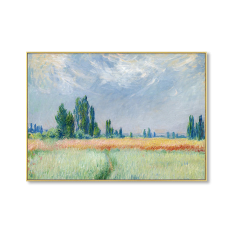 Brehn | Monet Landschaftsmalerei Impressionismus Malerisches Ackerland Leinwand Wandkunst in heller Farbe