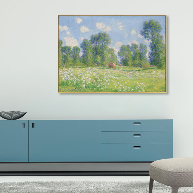 Brehn | Monet Landschaftsmalerei Impressionismus Malerisches Ackerland Leinwand Wandkunst in heller Farbe