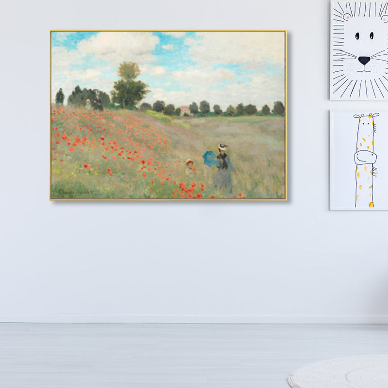 Brehn | Monet Landschaftsmalerei Impressionismus Malerisches Ackerland Leinwand Wandkunst in heller Farbe