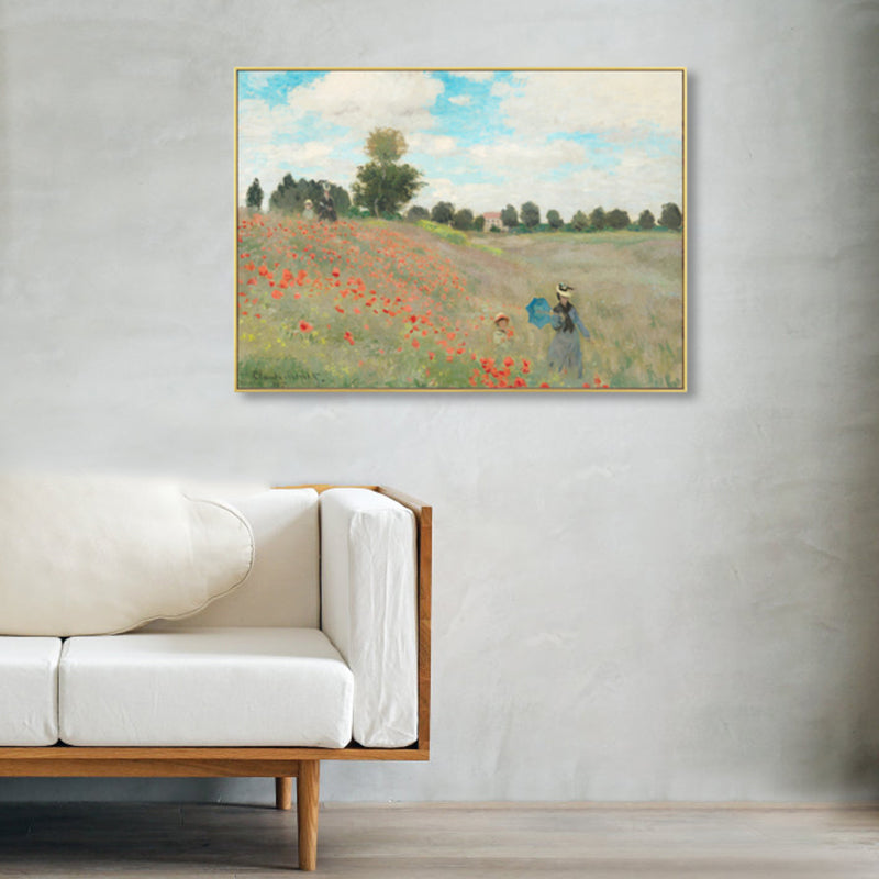 Brehn | Monet Landschaftsmalerei Impressionismus Malerisches Ackerland Leinwand Wandkunst in heller Farbe