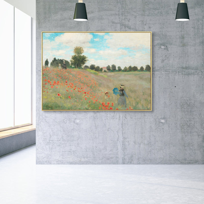 Brehn | Monet Landschaftsmalerei Impressionismus Malerisches Ackerland Leinwand Wandkunst in heller Farbe