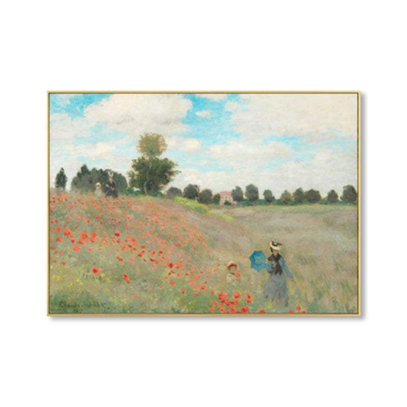 Brehn | Monet Landschaftsmalerei Impressionismus Malerisches Ackerland Leinwand Wandkunst in heller Farbe