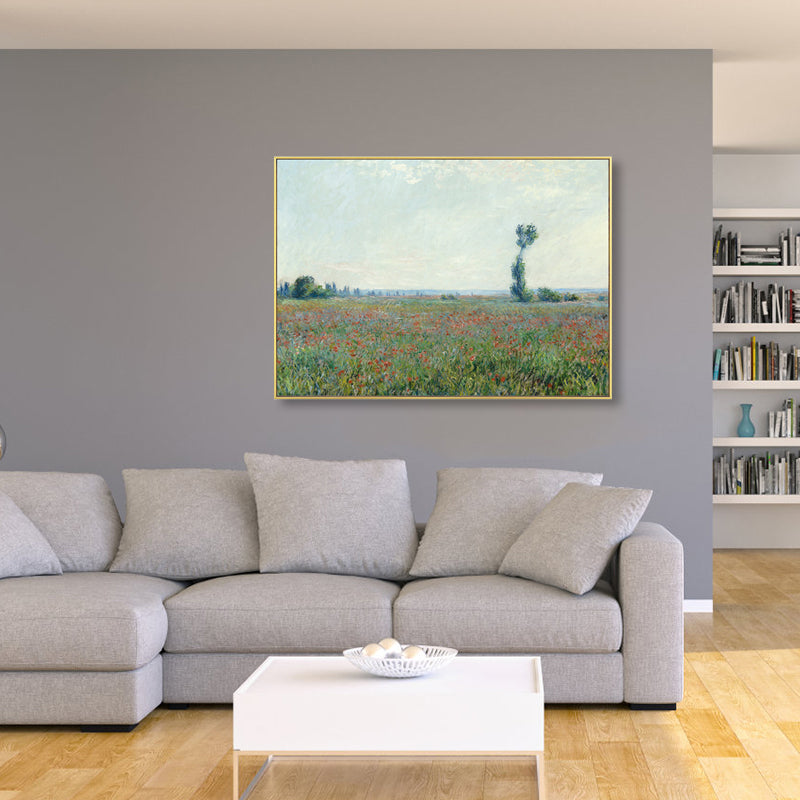 Brehn | Monet Landschaftsmalerei Impressionismus Malerisches Ackerland Leinwand Wandkunst in heller Farbe