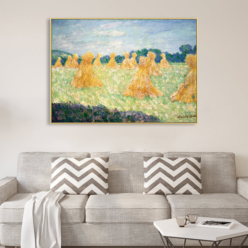 Brehn | Monet Landschaftsmalerei Impressionismus Malerisches Ackerland Leinwand Wandkunst in heller Farbe