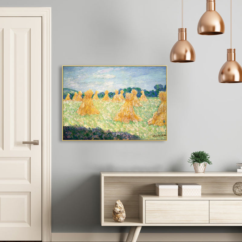 Brehn | Monet Landschaftsmalerei Impressionismus Malerisches Ackerland Leinwand Wandkunst in heller Farbe
