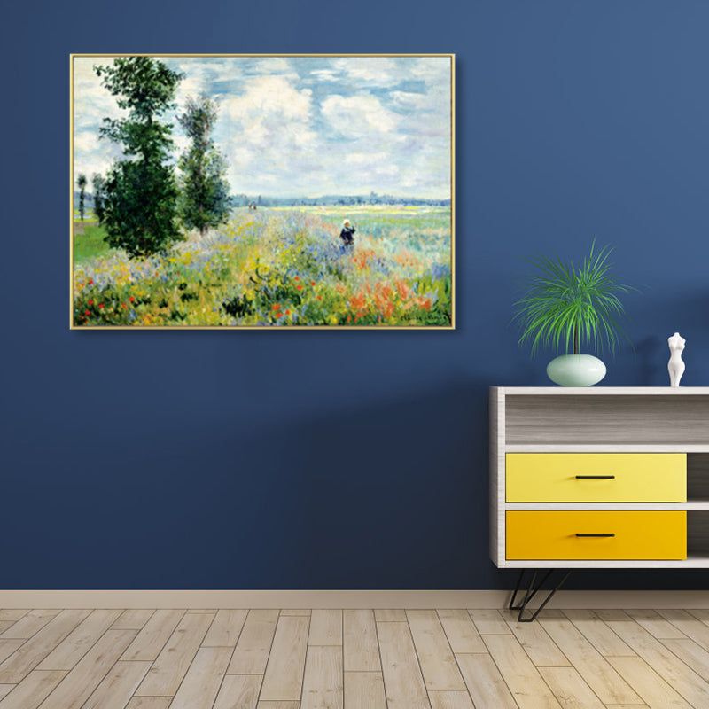 Brehn | Monet Landschaftsmalerei Impressionismus Malerisches Ackerland Leinwand Wandkunst in heller Farbe
