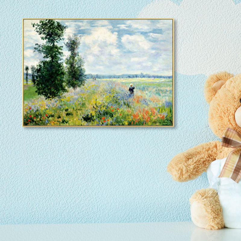 Brehn | Monet Landschaftsmalerei Impressionismus Malerisches Ackerland Leinwand Wandkunst in heller Farbe