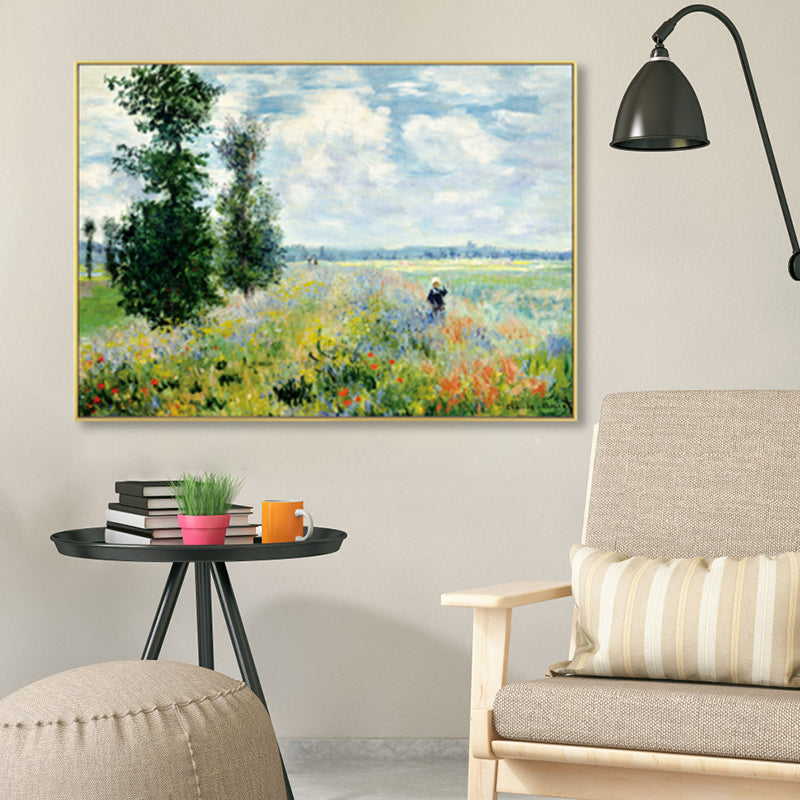 Brehn | Monet Landschaftsmalerei Impressionismus Malerisches Ackerland Leinwand Wandkunst in heller Farbe