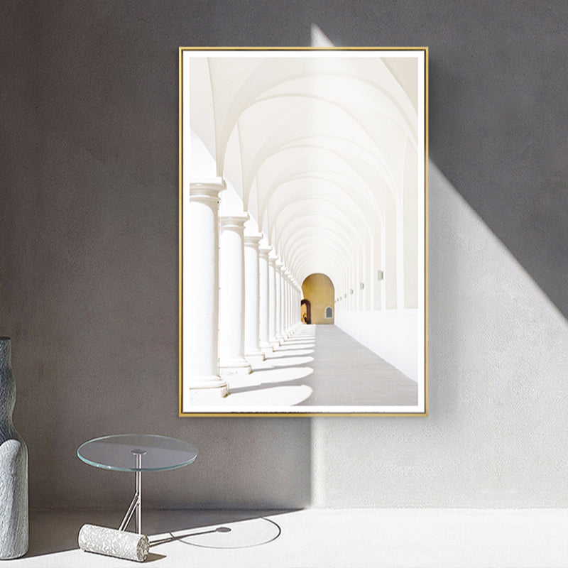 Brehn | Architektur Flur Wandkunst Dekor Modern Texturiertes Leinwanddruck in Pastellfarbe