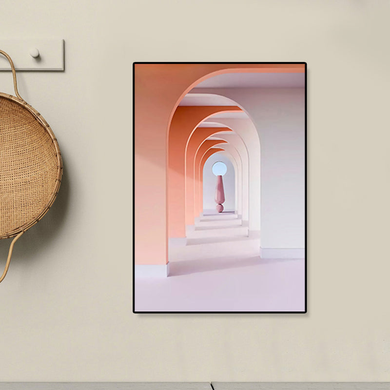 Brehn | Architektur Flur Wandkunst Dekor Modern Texturiertes Leinwanddruck in Pastellfarbe