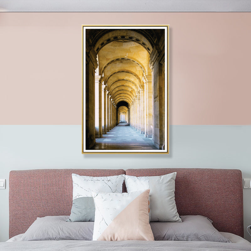 Brehn | Architektur Flur Wandkunst Dekor Modern Texturiertes Leinwanddruck in Pastellfarbe