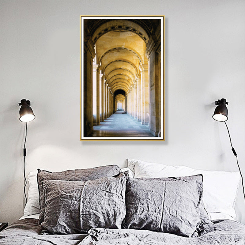 Brehn | Architektur Flur Wandkunst Dekor Modern Texturiertes Leinwanddruck in Pastellfarbe
