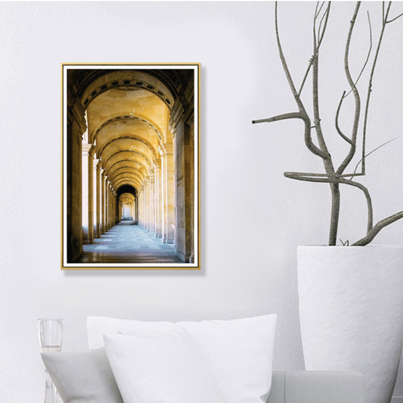 Brehn | Architektur Flur Wandkunst Dekor Modern Texturiertes Leinwanddruck in Pastellfarbe