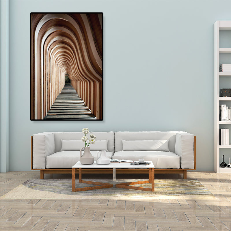 Brehn | Architektur Flur Wandkunst Dekor Modern Texturiertes Leinwanddruck in Pastellfarbe