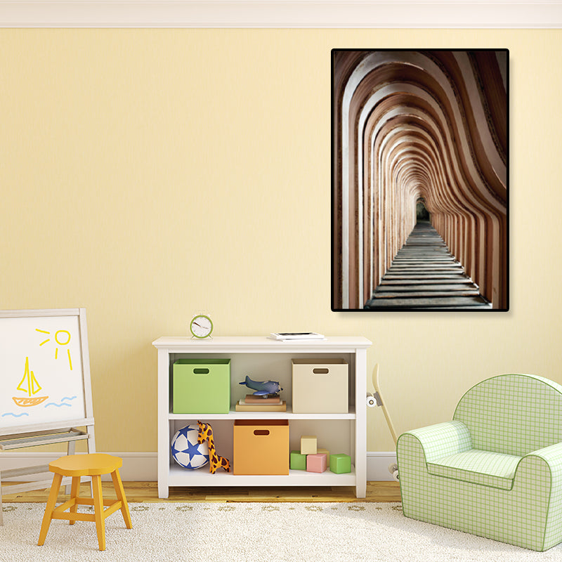 Brehn | Architektur Flur Wandkunst Dekor Modern Texturiertes Leinwanddruck in Pastellfarbe