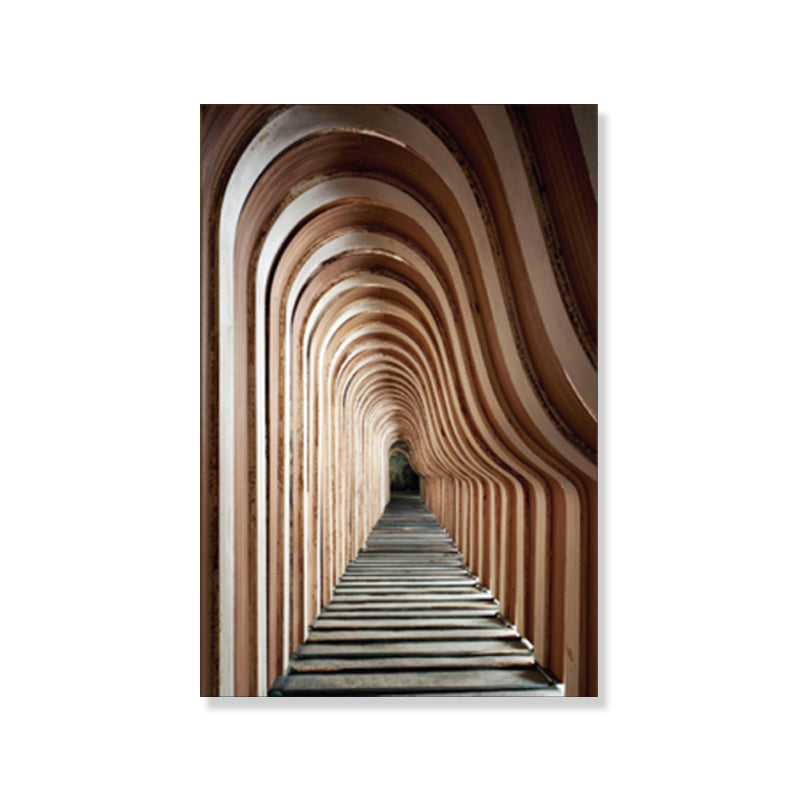 Brehn | Architektur Flur Wandkunst Dekor Modern Texturiertes Leinwanddruck in Pastellfarbe