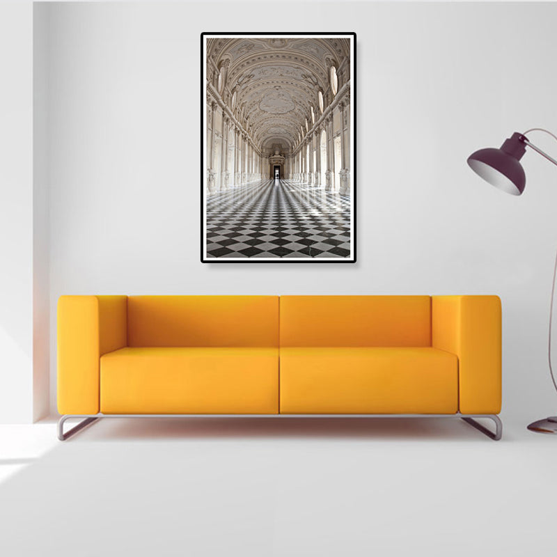 Brehn | Architektur Flur Wandkunst Dekor Modern Texturiertes Leinwanddruck in Pastellfarbe