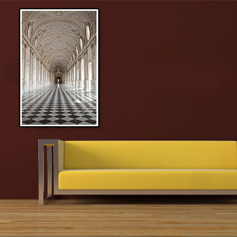 Brehn | Architektur Flur Wandkunst Dekor Modern Texturiertes Leinwanddruck in Pastellfarbe
