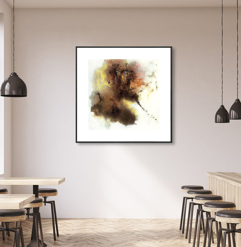 Brehn | Zeitgenössische Kunst Abstrakte Wanddekoration Leinwand Texturiertes Dunkel Farb Gemälde für die Küche