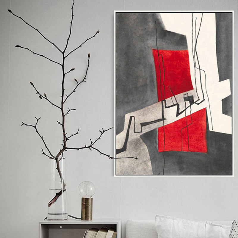 Brehn | Kubismus Abstract Muster Kunstdruck Pastellfarben Schlafzimmer Eingewickelte Leinwand, Multiple Größen