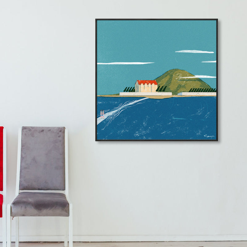Brehn | Pastellmalerei Lodge Wandkunst Naturlandschaft moderne strukturierte Leinwand für Schlafzimmer