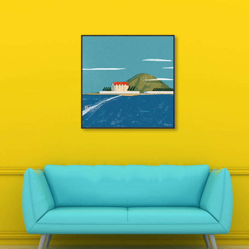 Brehn | Pastellmalerei Lodge Wandkunst Naturlandschaft moderne strukturierte Leinwand für Schlafzimmer