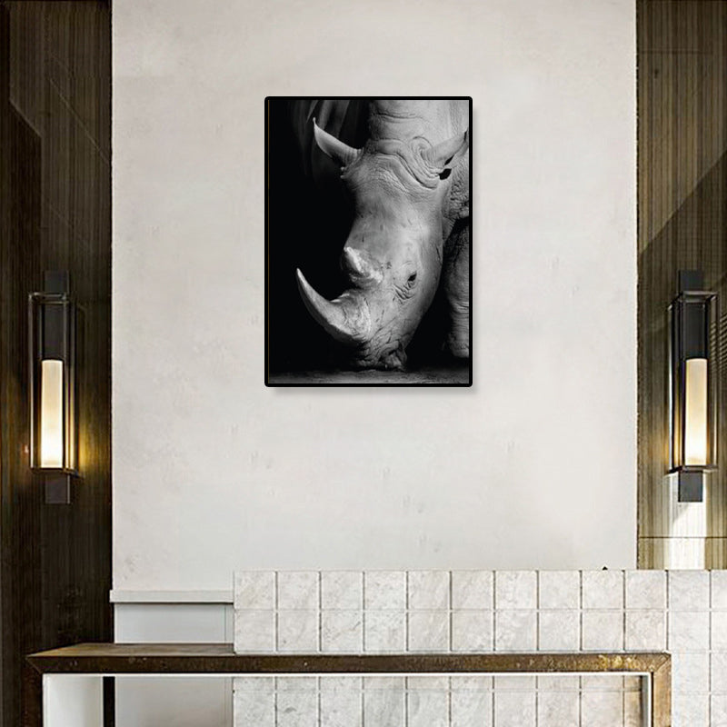 Brehn | Fotografien Moderner Stil Leinwandkunst mit Wildtier-Muster in dunkler Farbe für Zuhause