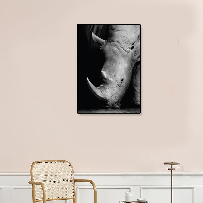 Brehn | Fotografien Moderner Stil Leinwandkunst mit Wildtier-Muster in dunkler Farbe für Zuhause