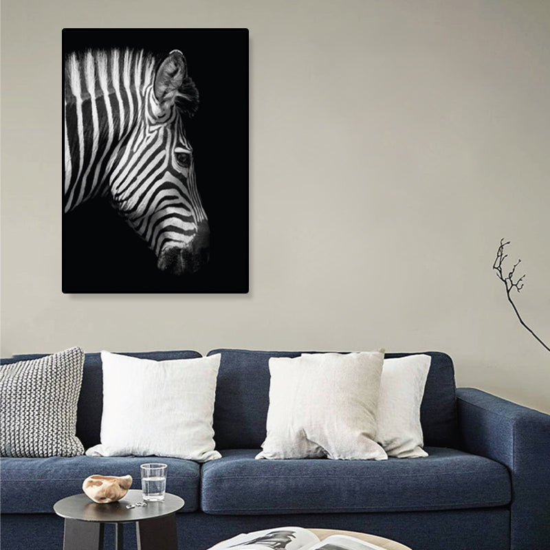 Brehn | Fotografien Moderner Stil Leinwandkunst mit Wildtier-Muster in dunkler Farbe für Zuhause