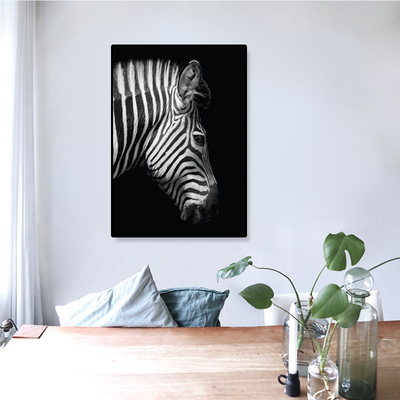 Brehn | Fotografien Moderner Stil Leinwandkunst mit Wildtier-Muster in dunkler Farbe für Zuhause