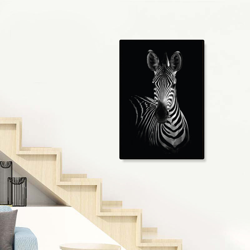 Brehn | Fotografien Moderner Stil Leinwandkunst mit Wildtier-Muster in dunkler Farbe für Zuhause