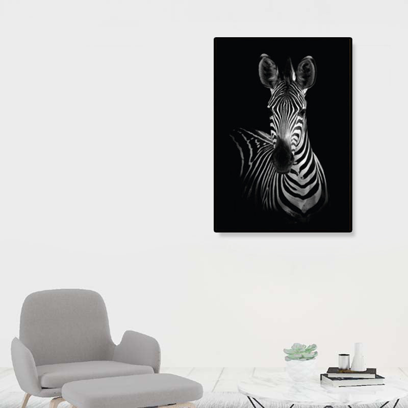 Brehn | Fotografien Moderner Stil Leinwandkunst mit Wildtier-Muster in dunkler Farbe für Zuhause