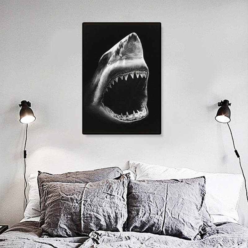 Brehn | Fotografien Moderner Stil Leinwandkunst mit Wildtier-Muster in dunkler Farbe für Zuhause