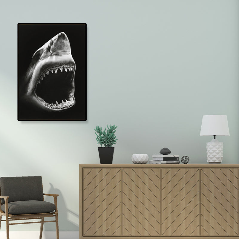 Brehn | Fotografien Moderner Stil Leinwandkunst mit Wildtier-Muster in dunkler Farbe für Zuhause