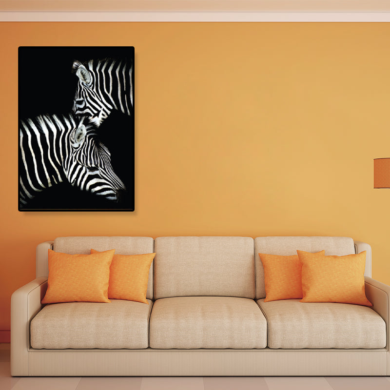 Brehn | Fotografien Moderner Stil Leinwandkunst mit Wildtier-Muster in dunkler Farbe für Zuhause