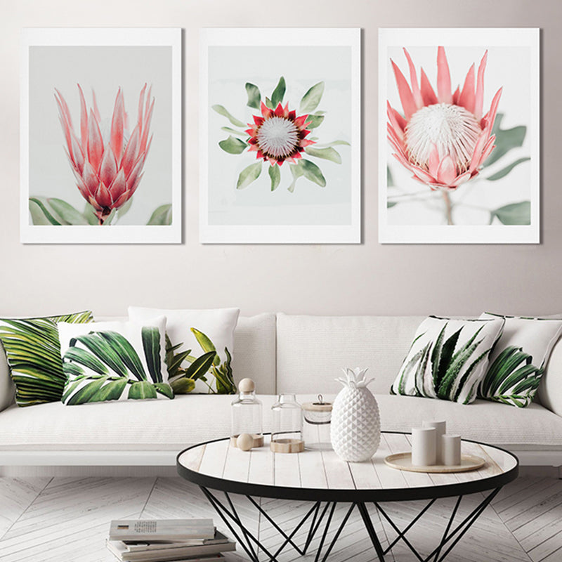 Brehn | Texturierte Blumenleinwand Moderne Wanddekoration in heller Farbe für das Wohnzimmer, mehrere Größen
