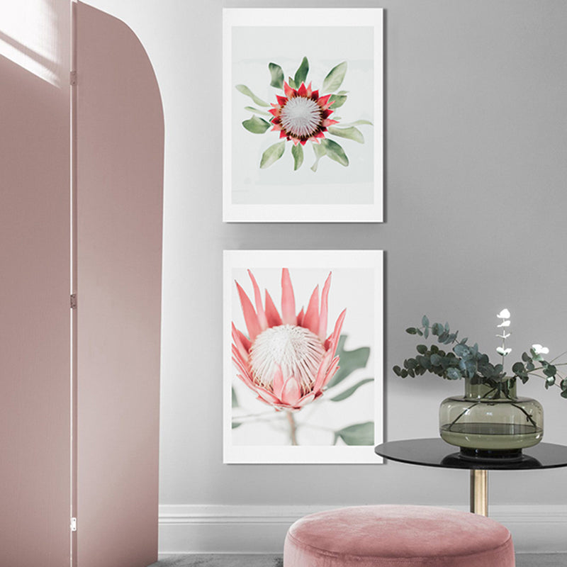Brehn | Texturierte Blumenleinwand Moderne Wanddekoration in heller Farbe für das Wohnzimmer, mehrere Größen