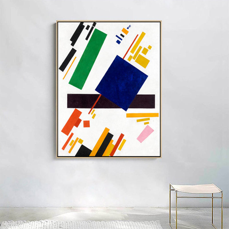 Brehn | Abstraktes geometrisches Muster Leinwanddruck Mid-Century Modern texturierte Wandkunst im Familienzimmer