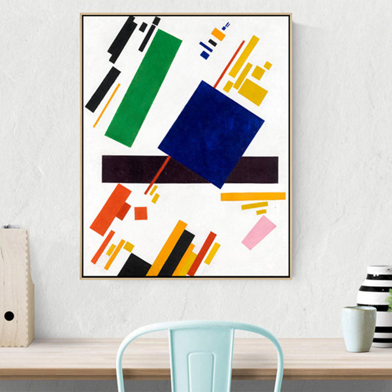 Brehn | Abstraktes geometrisches Muster Leinwanddruck Mid-Century Modern texturierte Wandkunst im Familienzimmer