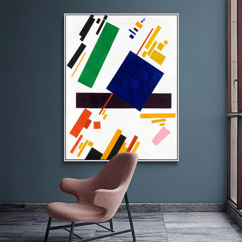 Brehn | Abstraktes geometrisches Muster Leinwanddruck Mid-Century Modern texturierte Wandkunst im Familienzimmer