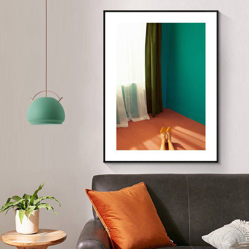 Brehn | Zeitgenössische Stil Schlafzimmer Szene Wandkunst Dekor Grüne Wohnzimmer Eingewickelte Leinwand