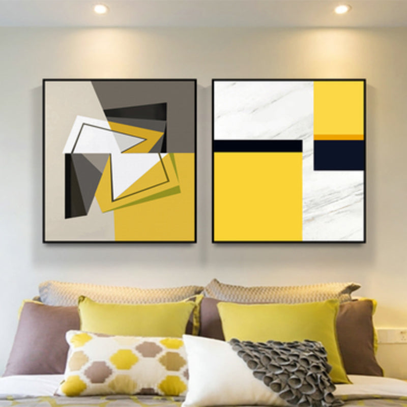 Brehn | Texturierte Illustrierte Geometrie Leinwand Kunst Zeitgenössische Wanddekoration für das Wohnzimmer